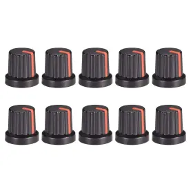 A19082200ux0050 Uxcell 10pcs 6mm Shaft Hole Knob For Speaker Effect Pedal Amplifier Black Red
