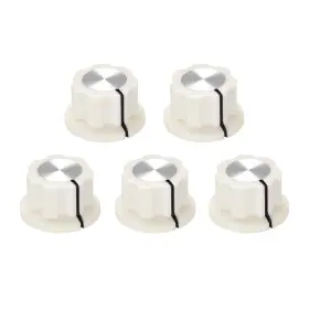 A19082200ux0091 Uxcell 5pcs 6.4mm Shaft Hole Potentiometer Volume Control Rotary Knobs Cream