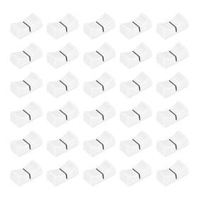 Uxcell A19091600ux0621 24mmx11mmx10mm Console Mixer Slider White Knob Black Mark 30pcs