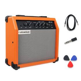 Velwave Ytj-02 Electric Bass Guitar Amplifier 20w Portable Practice Amp Orange Color Quality