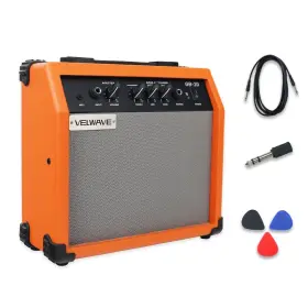 Ytj-02 Velwave Electric Bass Guitar Amplifier 20w Portable Practice Amp Orange Color Quality