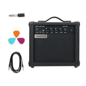 Sy-001 Vendrato Electric Guitar Amplifier 20w Amp Black Color Gain Bass Treble 3.5mm Aux In D