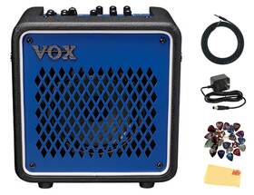 Vox 840262247030 Mini Go 10 10-watt Portable Modeling Amp - Blue With Instrument Cable