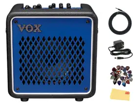 Vox 840262247030 Mini Go 10 10-watt Portable Modeling Amp - Blue With Instrument Cable