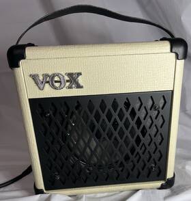 Vox 959112109919 Mini5 Rhythm Pattern Modeling Amplifier Ivory Battery Powered 6aa For Guitar