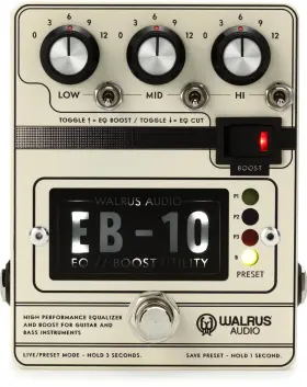 900-1049c Walrus Audio Eb-10 Preamp/eq/boost Pedal - Cream