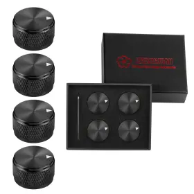 Xiyangjuan 704090953351 4pcs Electric Guitar Metal Knobs Black Volume Tone Round