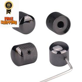 Xiyangjuan 768477612460 4pcs Metal Guitar Knobs Black Volume Tone Speed Control Dome
