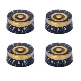 Xiyangjuan 768494056216 4pcs Electric Guitar Knobs Gold Black Speed Volume Tone