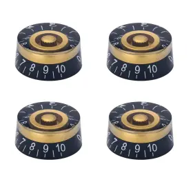 Xiyangjuan 768494056216 4pcs Electric Guitar Knobs Gold Black Speed Volume Tone