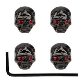 Yootones 707025500781 4pcs Electric Guitar Tone Knobs - Skull Head Compatible Black