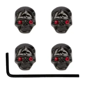 Yootones 707025500781 4pcs Electric Guitar Tone Knobs - Skull Head Compatible Black