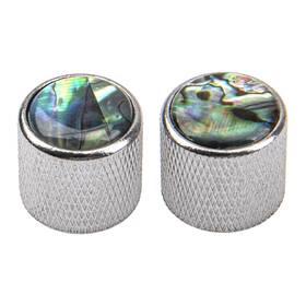 Yootones 780861365660 2pcs Abalone Top Guitar Dome Knobs Bass Knob Compatible With Silver