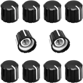 Zxuezheng 790898792919 10pcs 6mm D Type Potentiometer Control Knobs Plastic Volume Audio Black