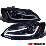 Fit 2011-2018 Vw Jetta Sedan 4DR Black Smoke Led Tube Projector Headlights Lamps New. Price: $310.99.