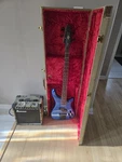 Rogue LX-200B Series Ii Blue Electric Bass Guitar W/ Amplifier & Case Used. Price: $200.00.