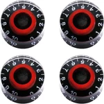 Mxuteuk 4PCS Black & Red Guitar Bass Top Hat Knobs For Volume Tone Control New. Price: $14.50.