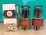 Pair Of Sylvania (west. Lbl) 5692 Brown Base Nos Nib Vacuum Tubes - 9% Matched New. Price: $300.00.