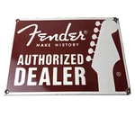 Vintage Fender Sign - Music Guitars Amplifiers Porcelain Gas Pump Used. Price: $118.47.