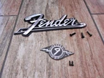 Fender Amp - & 7 Dsp Emblem Badge Pair W/ Screws Used. Price: $69.00.