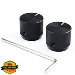 Ovsal Electric Bass Guitar Knobs, Black, Flat Top, 6.1MM Shaft, Set Of 2 New. Price: $20.00.