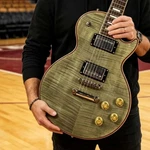 Green Electric Guitar With Orange Trim Chrome Hardware Hh Pickups Fixed Bridge New. Price: $192.00.