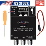 ZK-1002T 100W*2 Bluetooth Amplifier Board 2-CH Stereo Treble Bass Us New. Price: $19.93.