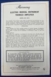 Original Harmony Tremolo Amplifier H415 Operating Manual With Schematic Unspecified. Price: $17.95.