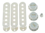 Kaish White Strat Pickup Covers Knobs And 5 Way Switch Tip Cap New. Price: $14.36.