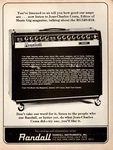 Vtg 70S Randall Commander Ii Combo Magazine Print Ad Guitar Amplifier Pinup Page Used. Price: $7.99.