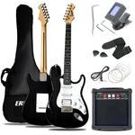 Electric Guitar Kit 39 Full Size Hss Pickups 20W Amp Black Ermik Soild Body Gift New. Price: $179.99.