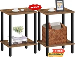 Mesa Auxiliar, Juego De 2, Mesita Noche, Estante Almacenami New. Price: $58.85.