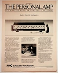 Gallien-krueger 1982 The Personal Amp Vintage Print Advertisement Used. Price: $13.50.