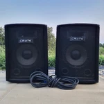 Pair 10" Crate Subwoofer Speakers 4OHM 300W Unpowered Pro Cable Floor Stand Used. Price: $120.00.