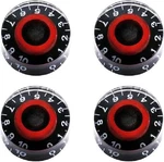Mxuteuk 4PCS Black And Red Electric Guitar Bass Top Hat Knobs Speed Volume Tone New. Price: $13.04.