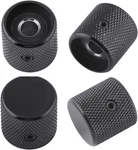 Rubatone Metal Guitar Knobs Flat Top Control With Black Knurled Barrels New. Price: $17.52.