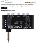 Valeton Rushead Max Bass Usb Chargable Portable Pocket Headphone Amp Open. Price: $20.00.