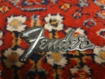 Fender 70S Vintage Steel Logo Badge Emblem No Underline Chrome/black Used. Price: $99.99.