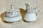 Mikasa Grande Ivory Gray Finesse L5508 Floral Gold Tone Trim Cream & Sugar Set Used. Price: $28.99.