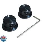 Ovsal 2PCS Electric Bass Guitar Metal Knobs Flat-top Hat-shaped Volume Tone New. Price: $20.00.