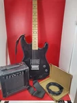 Davison Black Electric Guitar 39" Full Sized W/amp New Cord, Strap And Picks Used. Price: $67.04.