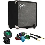 Fender Rumble 1X8" 15-WATT Bass Combo Amp Essentials Bundle New. Price: $149.99.