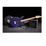 Rogue RR100 Rocketeer Electric Guitar Purple Sky & Rouge Solid State G10 Amp Open. Price: $120.00.
