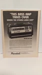 Randall Rbr 500 Bass Guitar Amplifiers 1981 10X8- Print Ad. T4 Used. Price: $5.95.