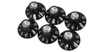 Genuine Fender Amplifier Parts Knobs, Skirted "1-10", Set Of 6, Black New. Price: $19.45.