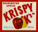Krispy Brand Rare Apple Crate Label Monitor Washington Fruit Co., Inc Used. Price: $74.99.