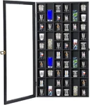 Shot Glass Display Case Large Wooden Cabinet Rack Holder Wall Mounted Black Shad. Price: $79.99.