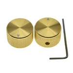 Kaish 2PCS 63/64"(25MM) Diam. Aluminium Potentiometer Knobs Grid Design, Gold New. Price: $17.99.