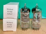 Pair Of Mullard 12AU7 K61 Long Plate Square Getter 1956/57 Tubes - 10% Matched Used. Price: $400.00.