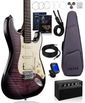 Electric Guitar Kit 10W Amp Hss Pickups Roasted Maple Stryde Violet Aklot Lesson New. Price: $259.99.